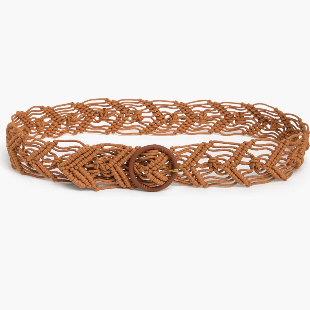 Linea Pelle Woven Tan Belt - Size M